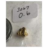0.6  Grams California River Gold Nuggets 3067