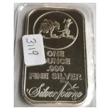 .999 1 oz Silver Bar, Silvertowne Motif 3119