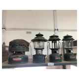 Colman White Gas Lanterns and Heater