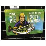 Fishing tin sign