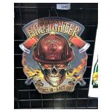 FireFighter skull metal sign