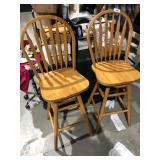2 oak barstools