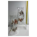 Pair of Flower Glass Lantern Cover