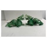 2 Green Foo Dogs