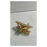 Brass Bi-Plane Clock