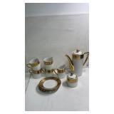 Vintage Coffee Set w/ Gold Trim  - 12 Pieces