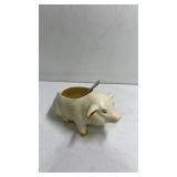 Vintage Ceramic Pig "Brush" Sugar w/ Spoon