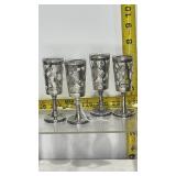 Sterling Holders w/glass shotglasses