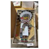 Stain Glass Framed Indian Picture