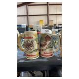 3 Christmas Collector Budweiser Mugs