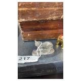 Small Pewter Cat w/ Glass Ball 2 1/4" Long