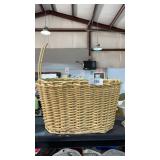 10 Glass Insulators in Wicker Basket