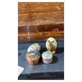 3 Small Trinket Boxes- 1 Brass, 1 English, 1