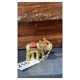 Small Metal Elephant w/ Gold Tone 2" Long
