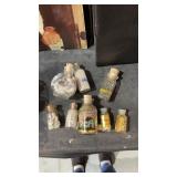 8 Miniature Collectable Bottles - Gold, Sea Shells