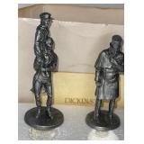 Dickens Pewter 2 Statues Scrurge & Tiny Tim