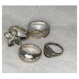 4 Sterling Silver Rings,