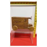 Wood L.L.Bean Wood Truck Bank No Plug, Blue Pig