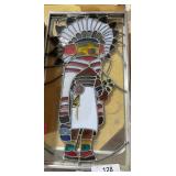 Stain Glass Framed Indian Picture
