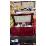 Plastic Box w/ Elgin Desk Top Clock w/ Penguin
