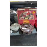 Covered Bean Pot, Candy Dish, 2 Square Crystal