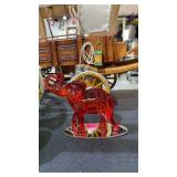 Red Elephant on Mirror 4" Tall