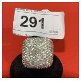 large Bling Ring w/ Small Stones sz 7.25