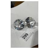 2 Large Clear Gem Style Stones
