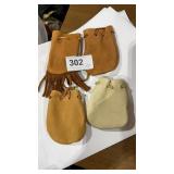 4 Small Leather Pouches