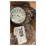 Dark Metal Pocket Watch w/ Chain