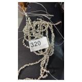 5 Strands Silver Toned Heart Beads
