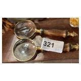 2 Hand Held Magnifying Lens
