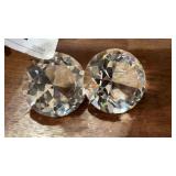 2 Large Clear Gem Style Stones