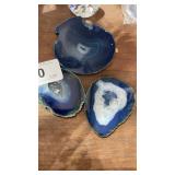 3 -Colored Geode Crystal Discs Largest 3" Across