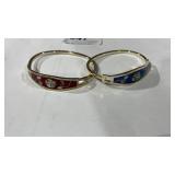 2 abalone bracelets, stamped Mexico. High Bidder