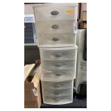 3 White storage bins