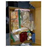 Assorted box of crafts and trinkets