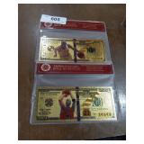 Gold dipped bank notes