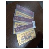 Gold bank notes-nipon ginko set of 4.  High