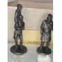 Dickens Pewter 2 Statues Scrurge & Tiny Tim