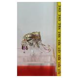 Glass Elephant W/ Gold Accent