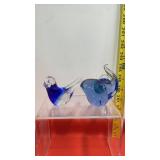 Cobalt Blue Glass Decor, Elephant & Bird
