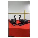 2 Large Leather Elephants