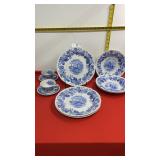Vintage Spode Old Salem 10 piece Dishes, 2 cups,