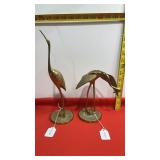 Pair of Brass Cranes, Water fowl figurines