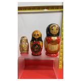 3 Hand Painted Wooden Nesting Dolls