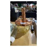 Copper and Yellow Crackle Glass Pump     #9