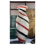 Art Glass Swirl Vase 14 3/4" Tall