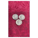 Three Mercury Silver Dimes-1936 P, 1943 P, 1923 P