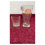 Harolds club beer and shot glass